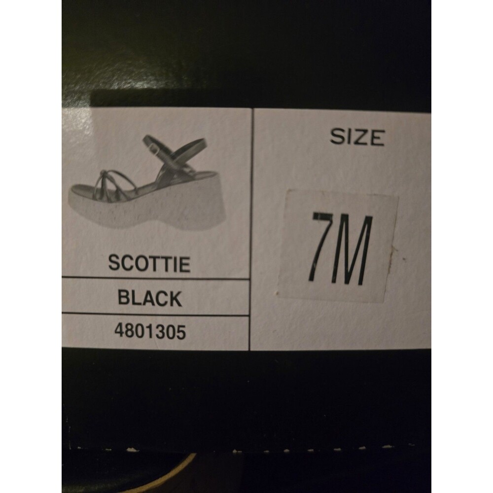 NO BOUNDARIES BLK STRAP WEDGE HEELS. 7M - Picture 5 of 7